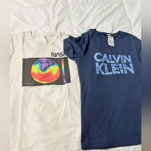 Bundle of 2 Calvin Klein and NASA t-shirt for kids boys.